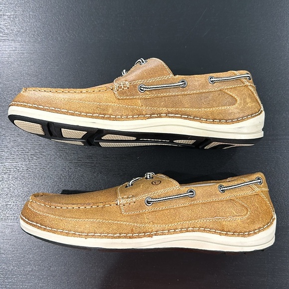 Rockport Brown Leather Boat Shoe - 10 Wide - Picture 2 of 13